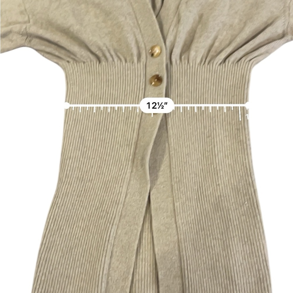 Alexander Wang Smocked Waist Cardigan, Light Oatmeal, Small - Picture 11 of 12